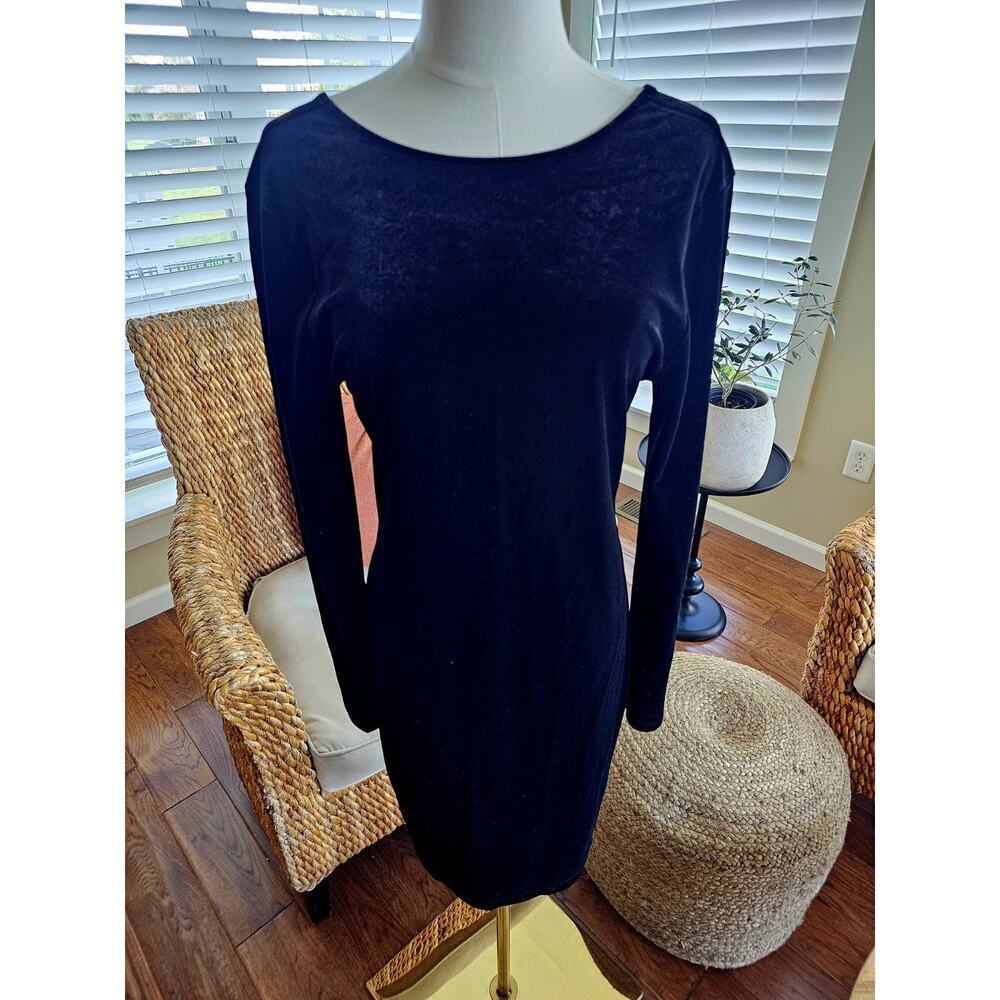 Cara Santana X Nine West Velvet Long Sleeve Bodycon‎ Black Dress Size L Formal